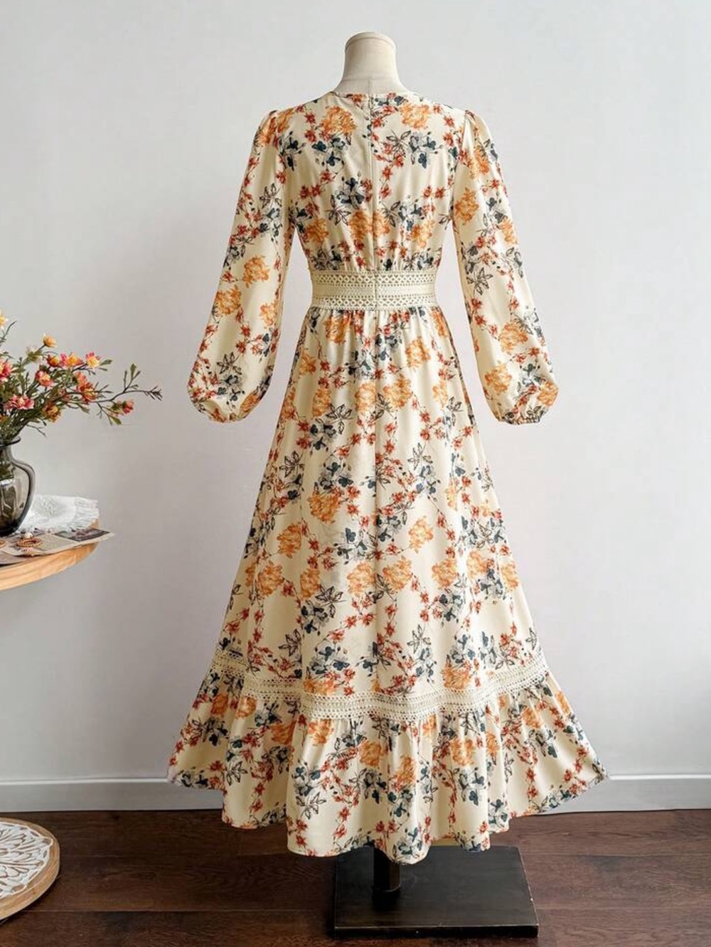 Boho floral print long sleeve maxi dress - Picture 11 of 11